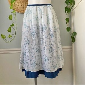 J Jill Floral Silk Skirt